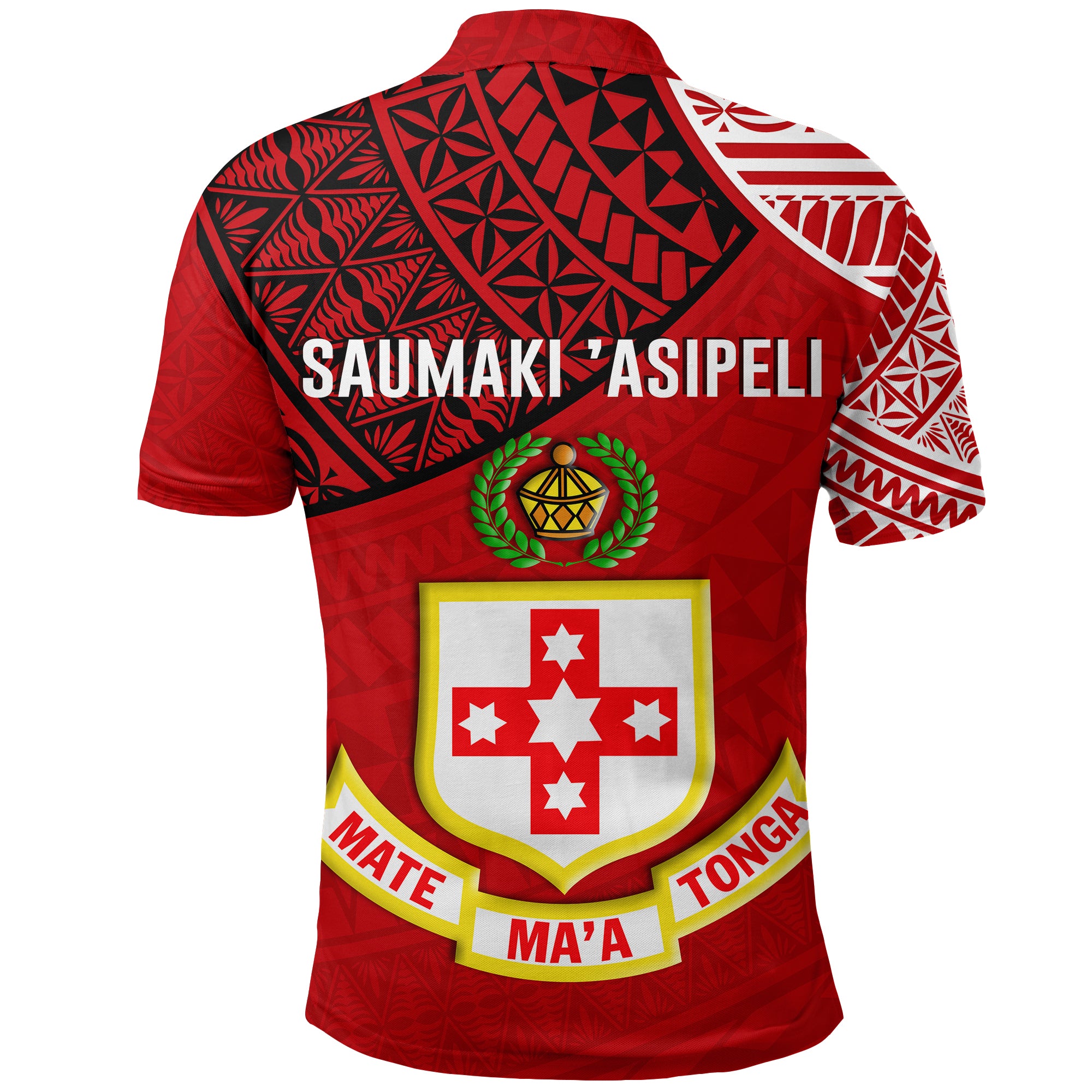 (SAUMAKI ASIPELI) Tonga College Atele Polo Shirt Kolisi Tonga LT4 Unisex Red - Polynesian Pride