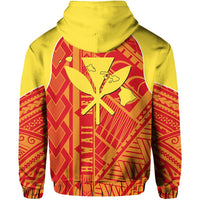 Hawaii Nei Hoodie Zip up Polynesian Red and Yellow - Polynesian Pride