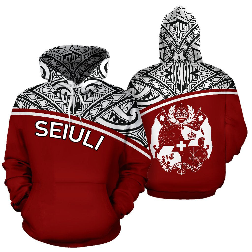 SEIULI Hoodie Red Curve Unisex Red - Polynesian Pride