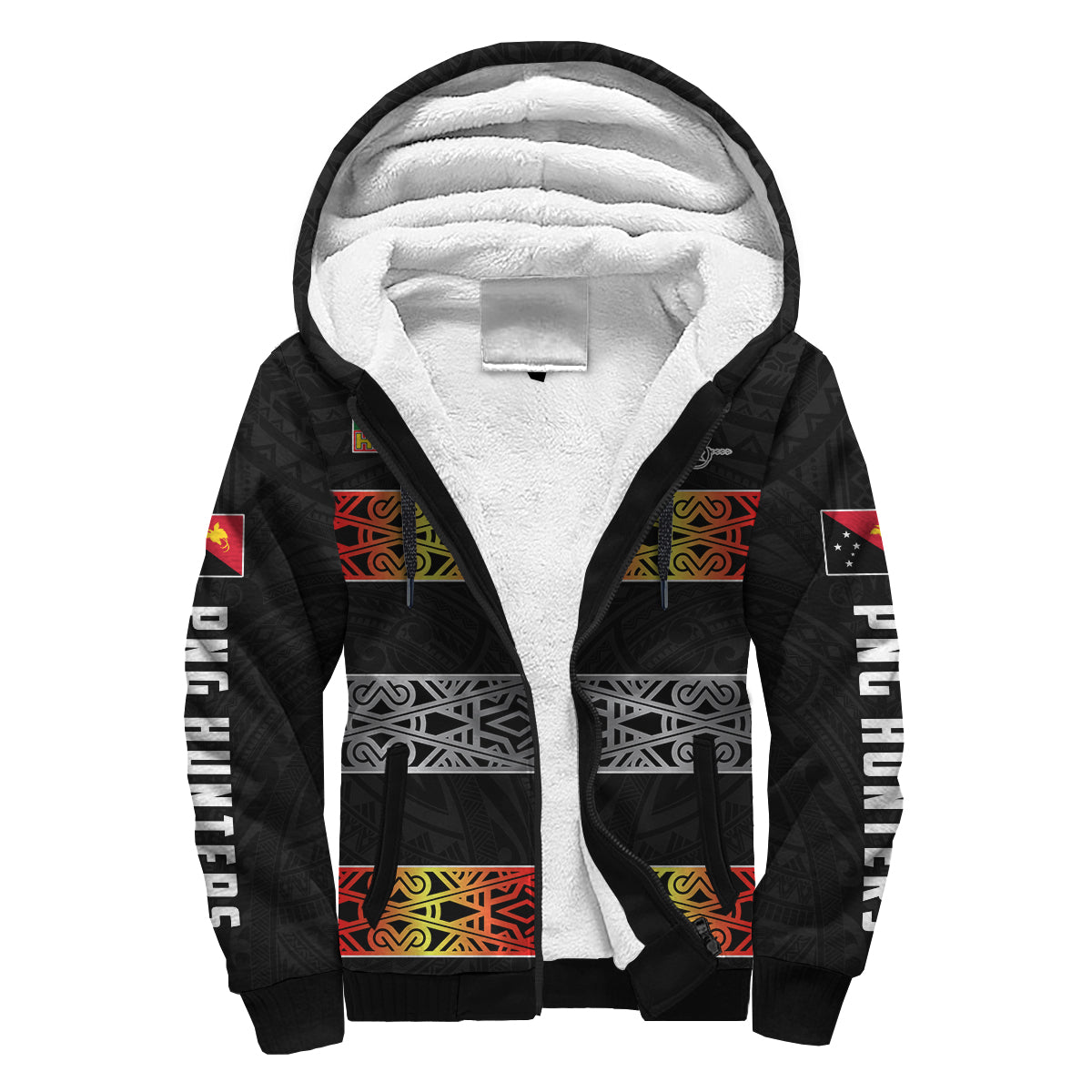 (Custom Personalised) The Hunters PNG Sherpa Hoodie Papua New Guinea Hunters Rugby LT13 - Polynesian Pride