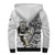 New Zealand Silver Fern Rugby Sherpa Hoodie All Black Maori Version White LT14 - Polynesian Pride