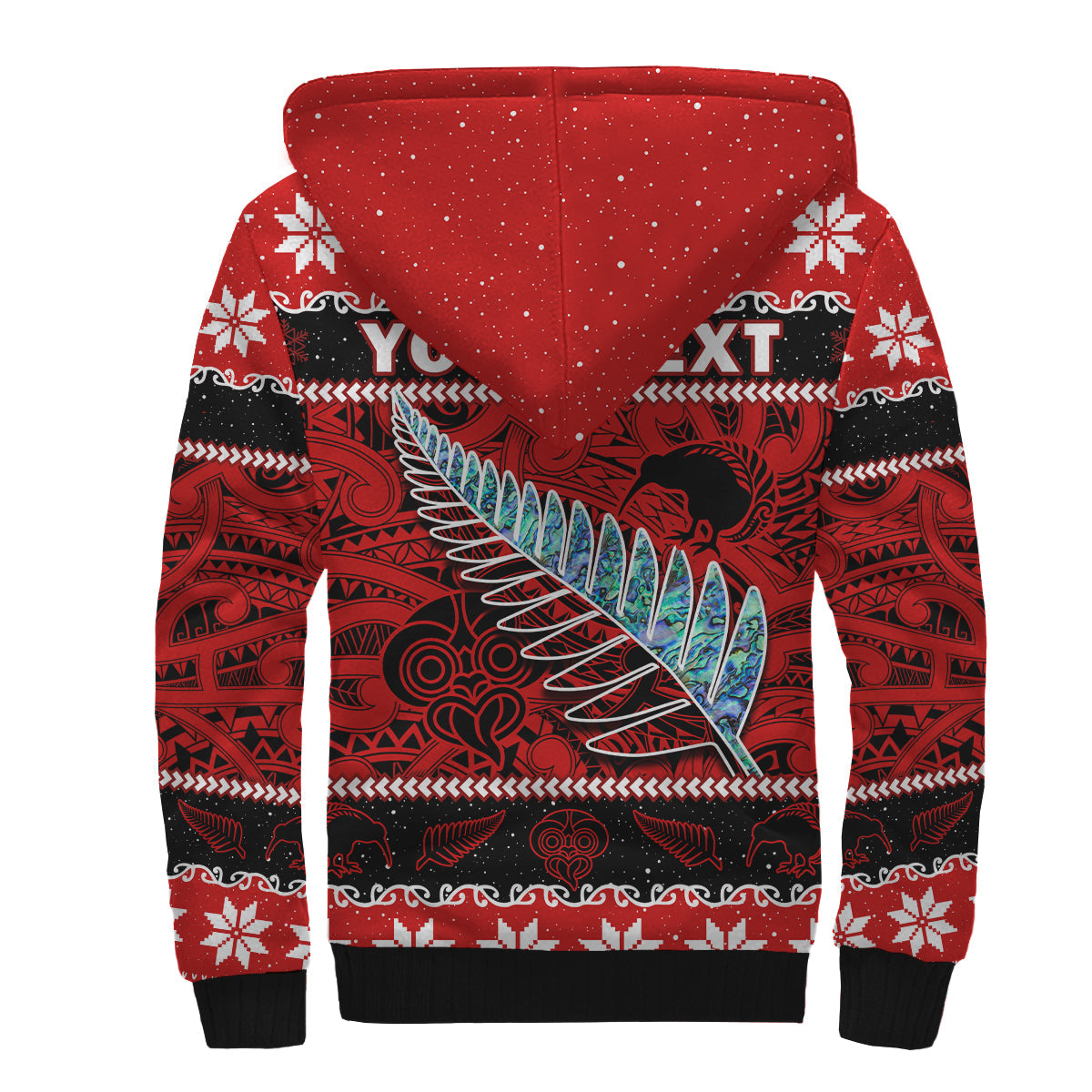 (Custom Personalised) New Zealand Christmas Sherpa Hoodie Paua Shell Silver Fern Meri Kirihimete LT14 - Polynesian Pride