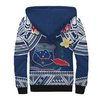 (Custom Personalised) Samoa Sherpa Hoodie Samoan Plumeria Flowers Mix Polynesian Pattern LT14 - Polynesian Pride