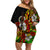 Vanuatu Off Shoulder Short Dress Polynesia Tie Dye Hibiscus Flowers LT13 Women Art - Polynesian Pride