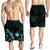 Marshall Islands Polynesian Men's Shorts - Turtle With Blooming Hibiscus Turquoise - Polynesian Pride