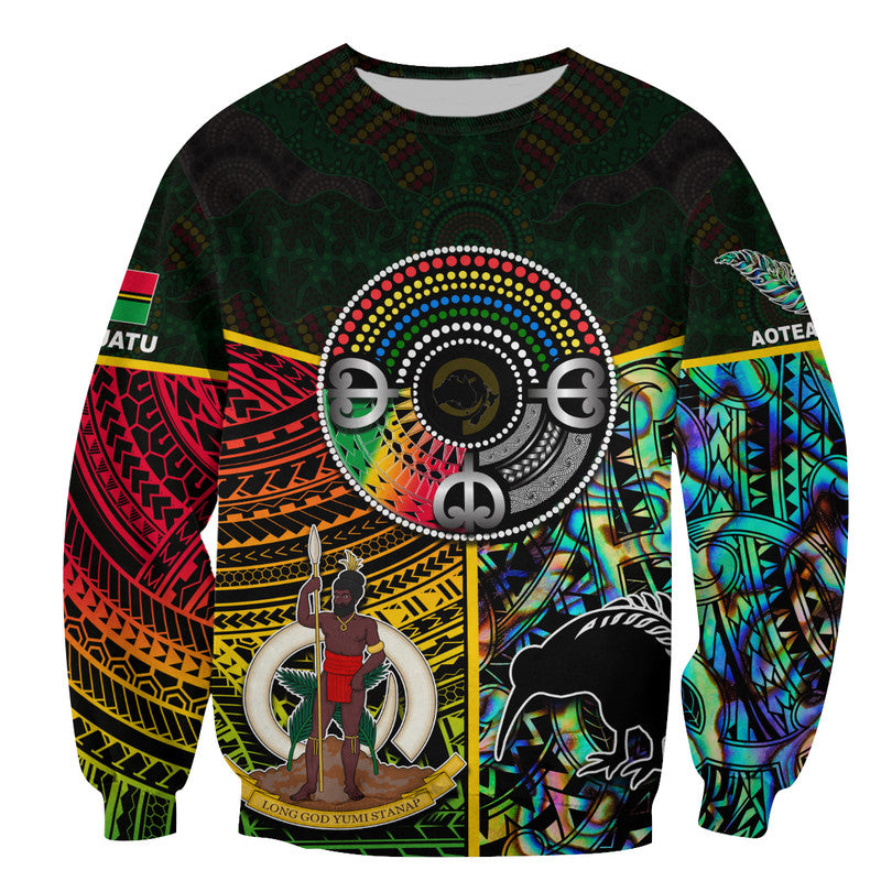 (Custom Personalised) Vanuatu Mix Maori And Aboriginal SweaterShirt LT6 Unisex Art - Polynesian Pride
