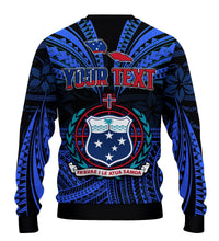 (Custom Personalised) Samoa Tatau Sweater Blue Polynesian Proud Samoan LT13 - Polynesian Pride