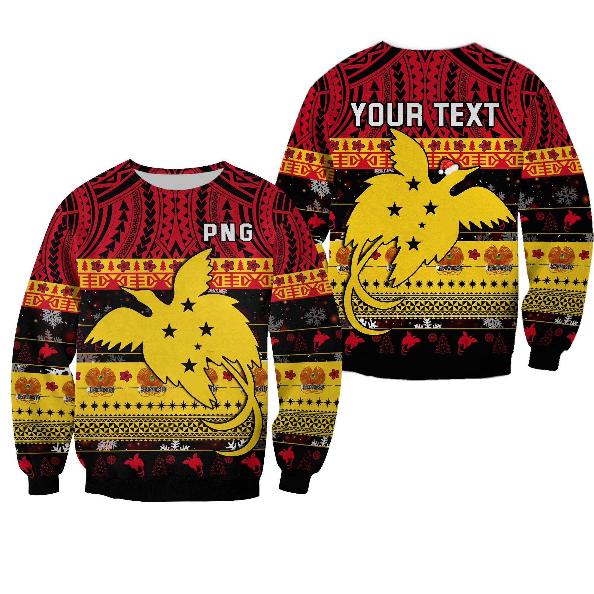 (Custom Personalised) Papua New Guinea Christmas Sweatshirt Raggiana Loved LT13 Unisex Black - Polynesian Pride