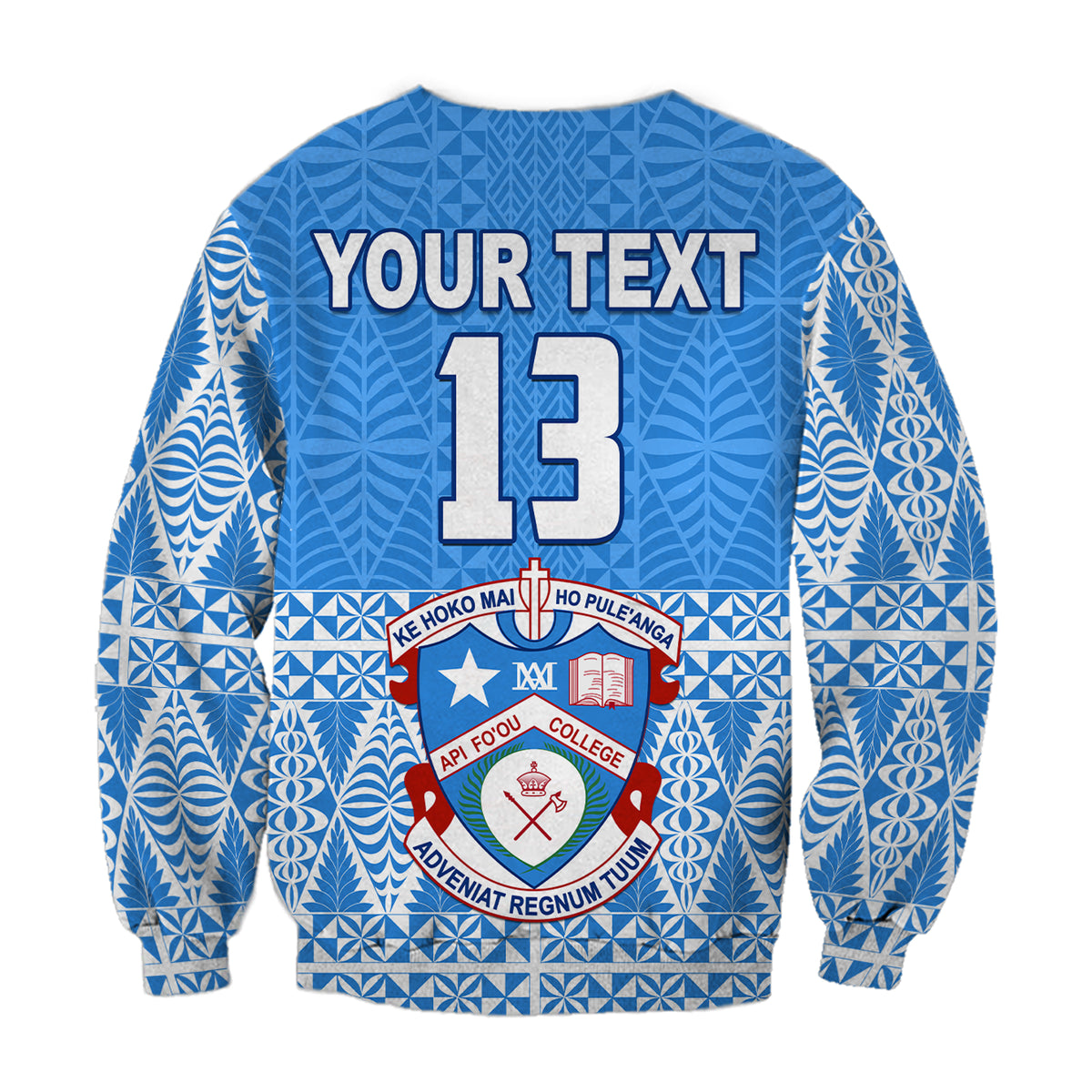 (Custom Personalised) Apifo'ou College Sweatshirt Tongan Pattern AFC Lovers LT13 - Polynesian Pride