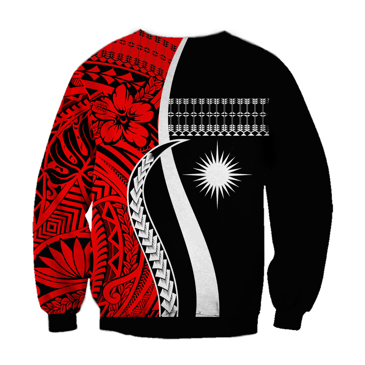 (Custom Personalised) Marshall Islands Sweatshirt Simple Pattern Version Red LT13 - Polynesian Pride