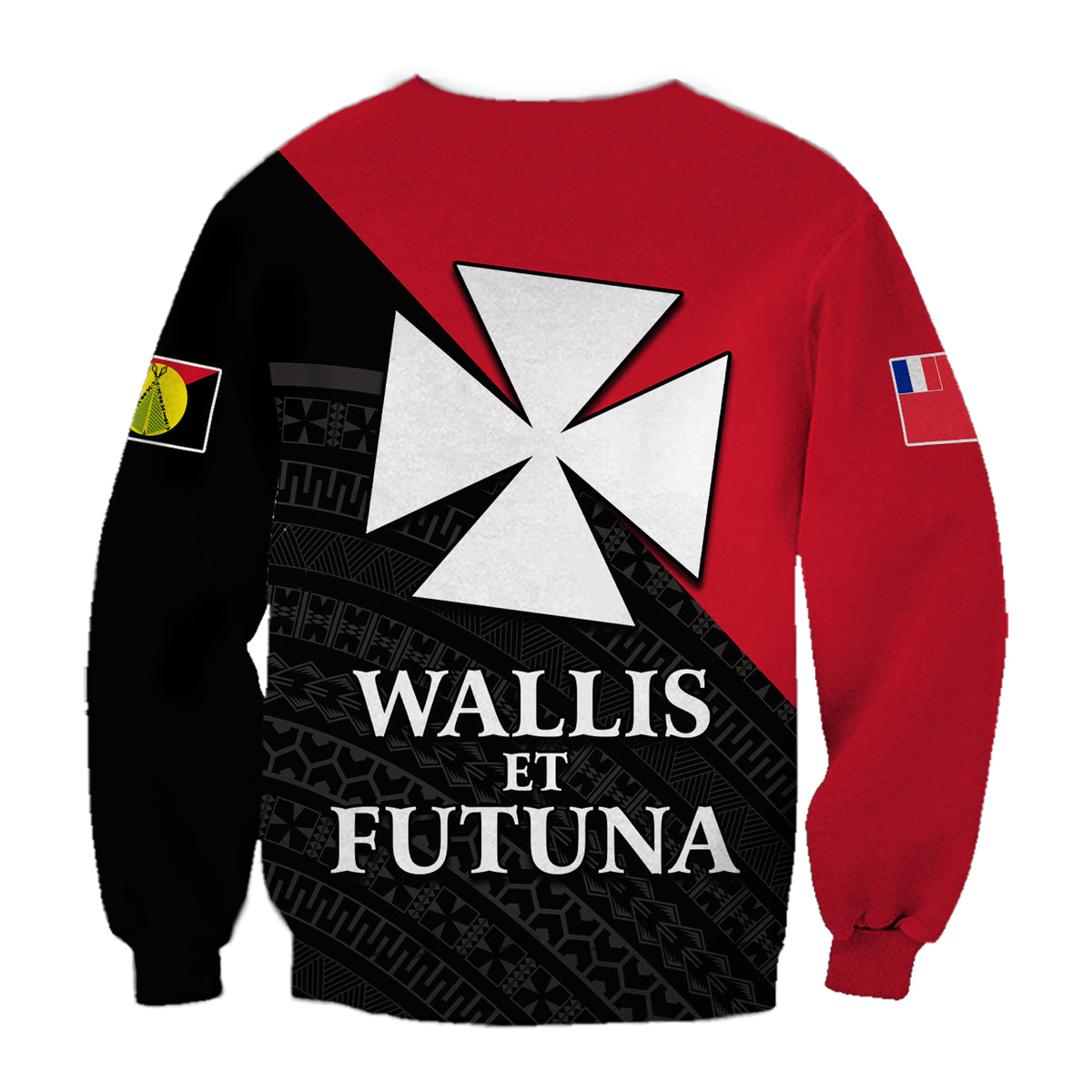 (Custom Personalised) Sigave Chiefdom Wallis et Futuna Sweatshirt Polynesian Pattern and Flag LT13 - Polynesian Pride