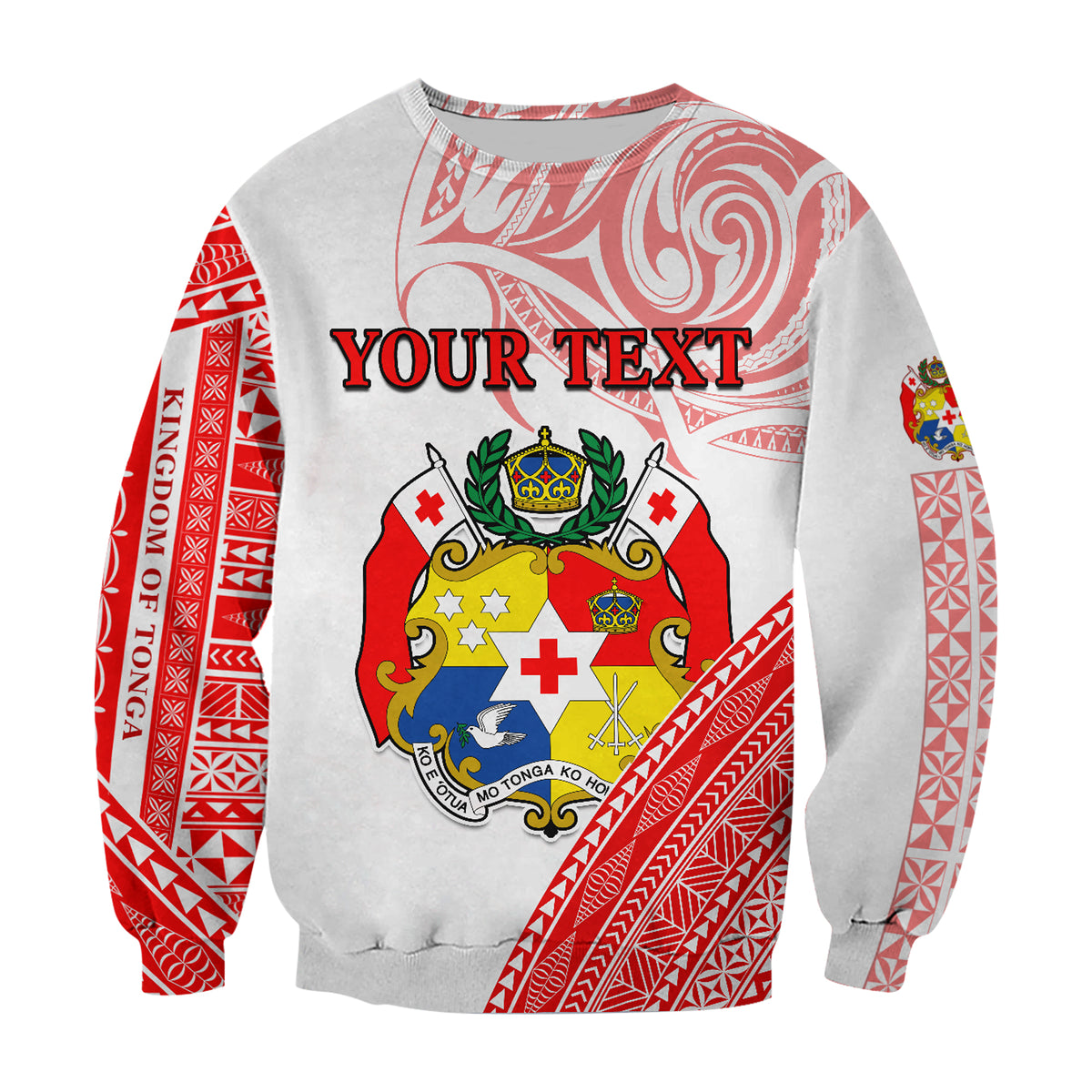 (Custom Personalised) Tonga Sweatshirt Tongan Pattern Blithesome LT13 Unisex Red - Polynesian Pride
