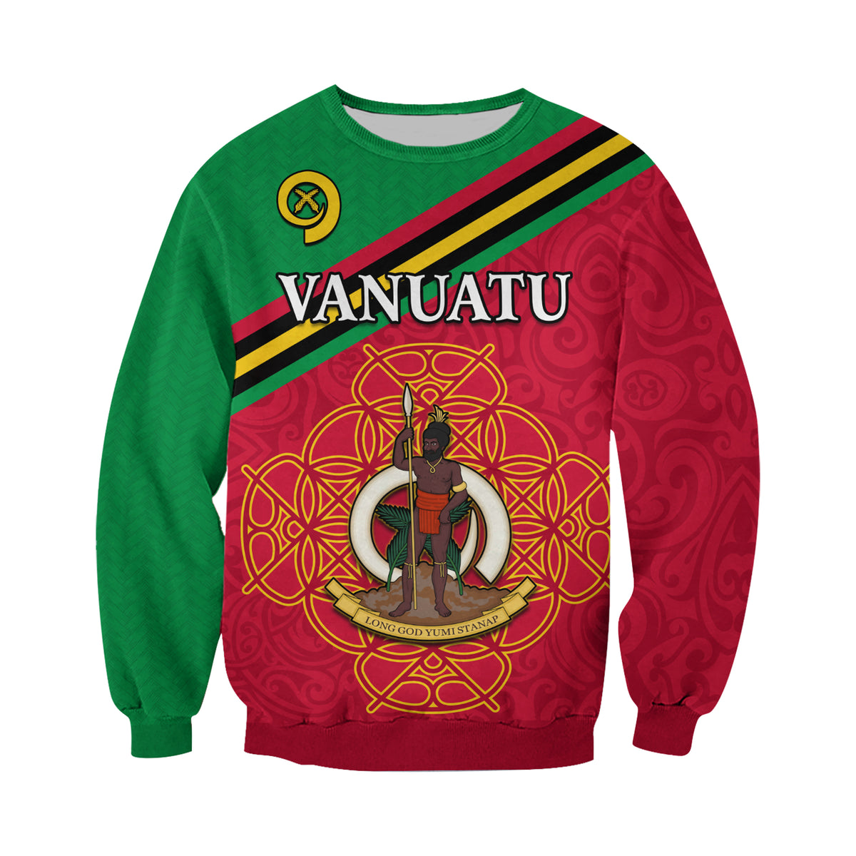 Vanuatu Sweatshirt Pattern Sand Drawing LT13 - Polynesian Pride