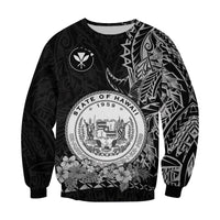 (Custom Personalised) Hawaiian Polynesian Sweatshirt White Seal of Hawaii LT13 - Polynesian Pride