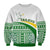 (Custom Text and Number) Tailevu Rugby Sweatshirt Fiji Rugby Tapa Pattern White LT13 - Polynesian Pride