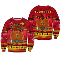 (Custom Personalised) Papua New Guinea Christmas Sweatshirt Bird Of Paradise Bikpela Hamamas Blong Dispela Krismas LT14 Unisex Red - Polynesian Pride
