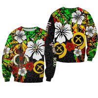 (Custom Personalised) Vanuatu Sweatshirt Polynesia Tie Dye Hibiscus Flowers LT13 Unisex Art - Polynesian Pride