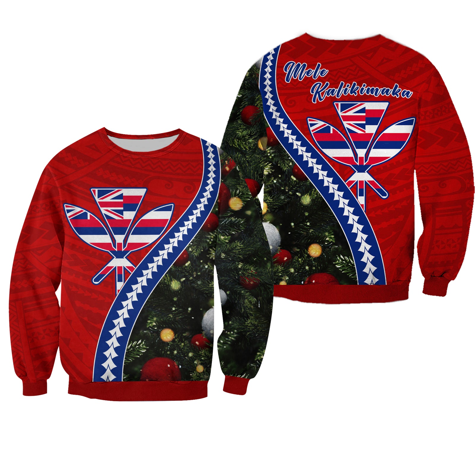 Hawaii Christmas Sweatshirt Mele Kalikimaka Special LT13 Unisex Red - Polynesian Pride