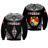 Tonga Sweatshirt Tongan Kupesi Pattern LT13 Unisex Black - Polynesian Pride