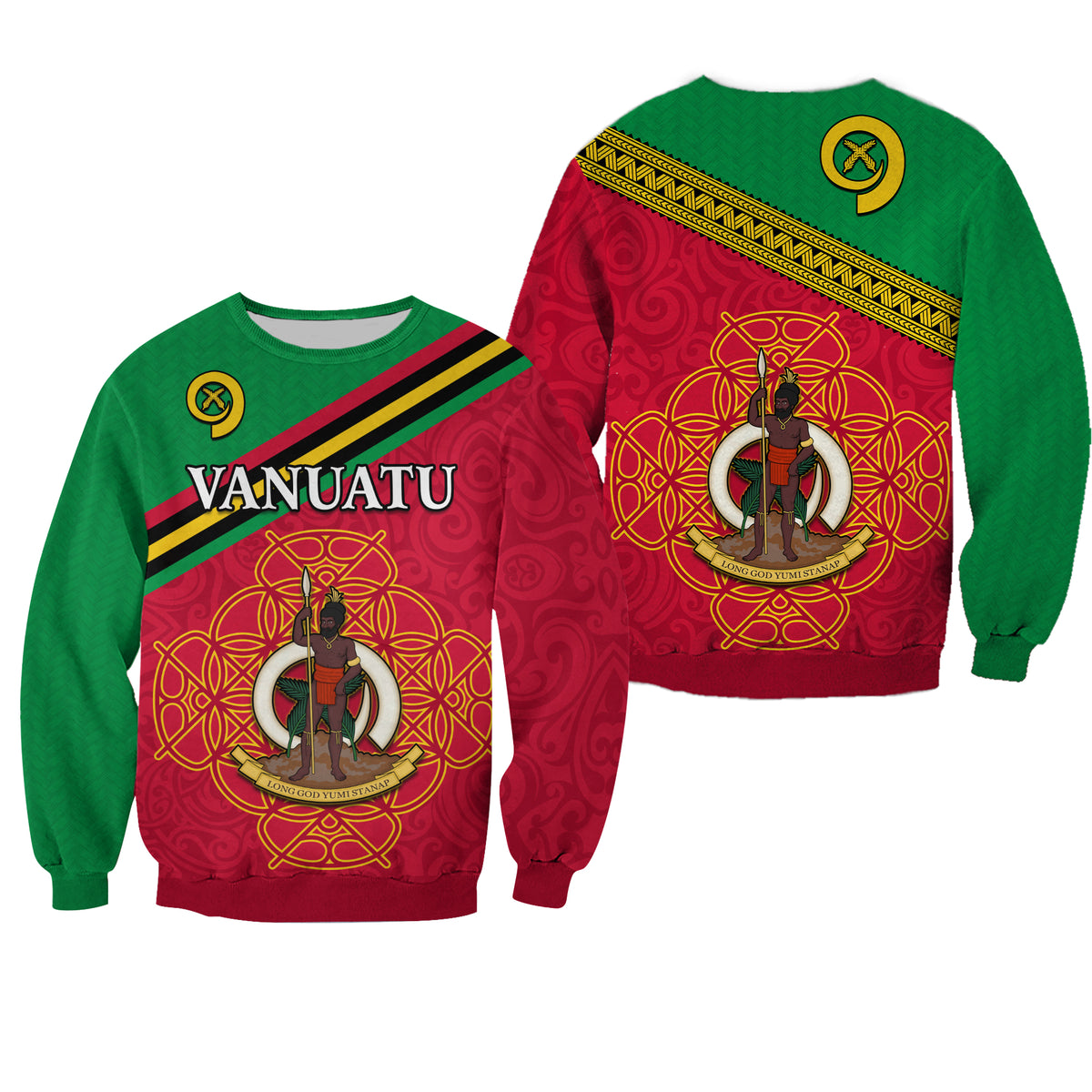 Vanuatu Sweatshirt Pattern Sand Drawing LT13 Unisex Red - Polynesian Pride