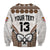 Custom Text and Number Fiji Rugby Bati Sweatshirt Proud Tapa Pattern LT13 - Polynesian Pride