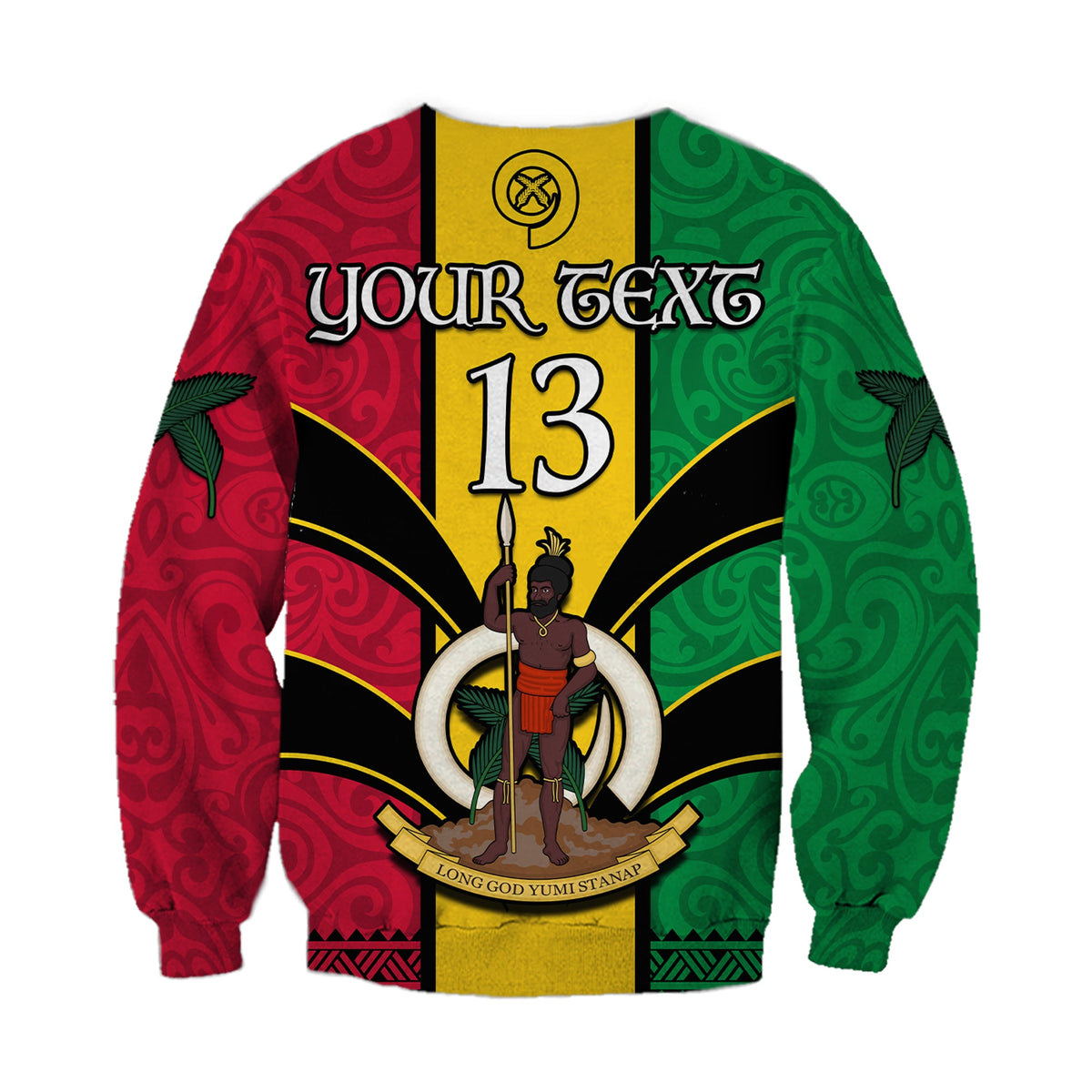 (Custom Text and Number) Vanuatu 1980 Sweatshirt Vanuatuan Independence Day LT13 - Polynesian Pride