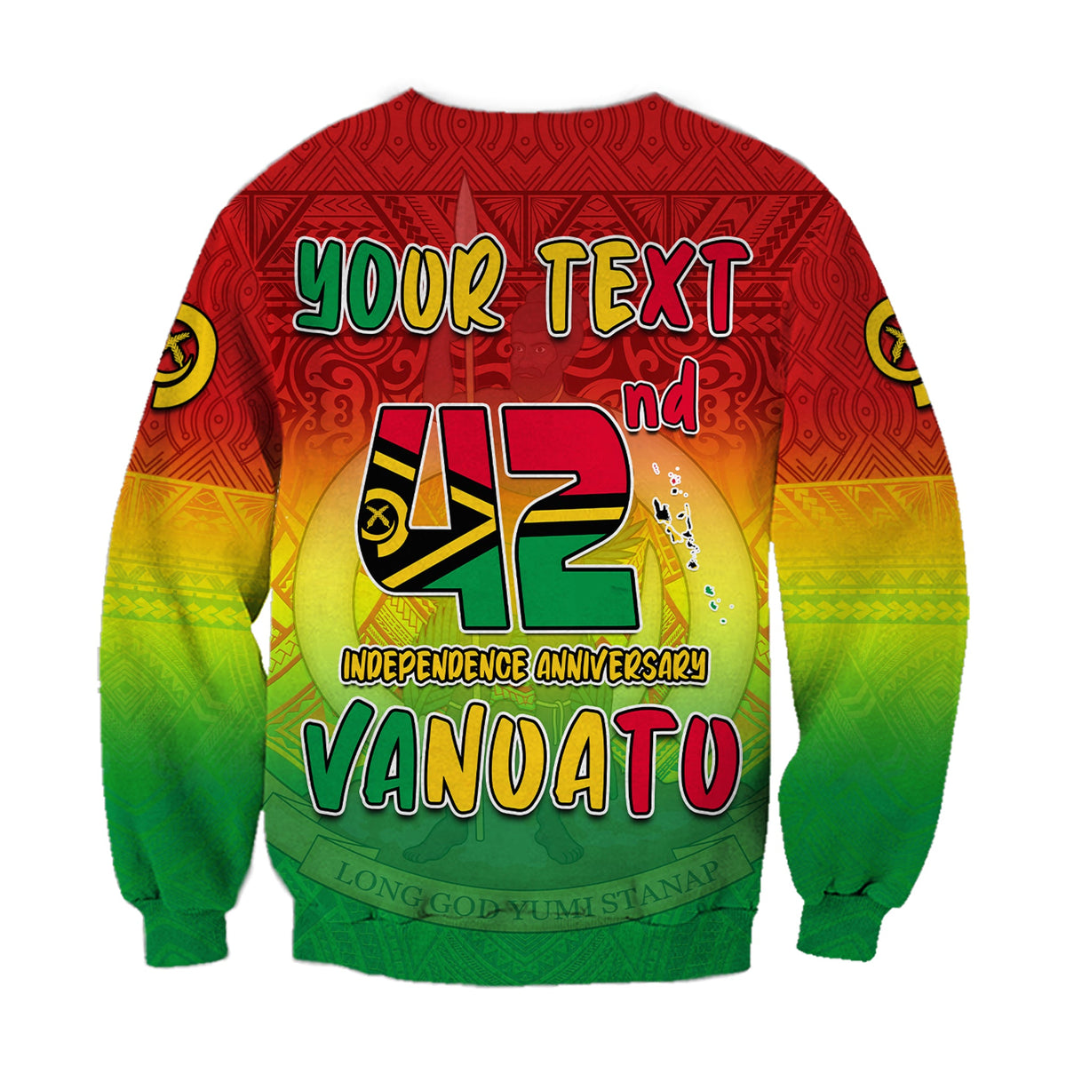 (Custom Personalised) Vanuatu Independence Day Sweatshirt 42nd Anniversary Yumi Yumi Yumi LT13 - Polynesian Pride