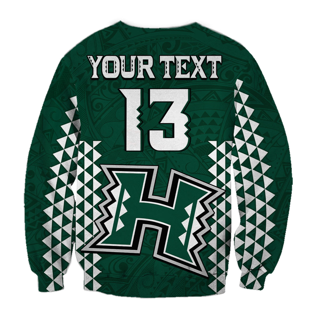 (Custom Text and Number) Hawaii Football Sweatshirt Kakau Warrior Be Stronger LT13 - Polynesian Pride