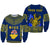 (Custom Personalised) Niue Sweatshirt Happy Constitution Day Niuean Hiapo Crab With Map LT14 Unisex Blue - Polynesian Pride