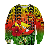 Hawaii Flowers Sweatshirt Color Tribal Pattern Hawaiian LT13 - Polynesian Pride