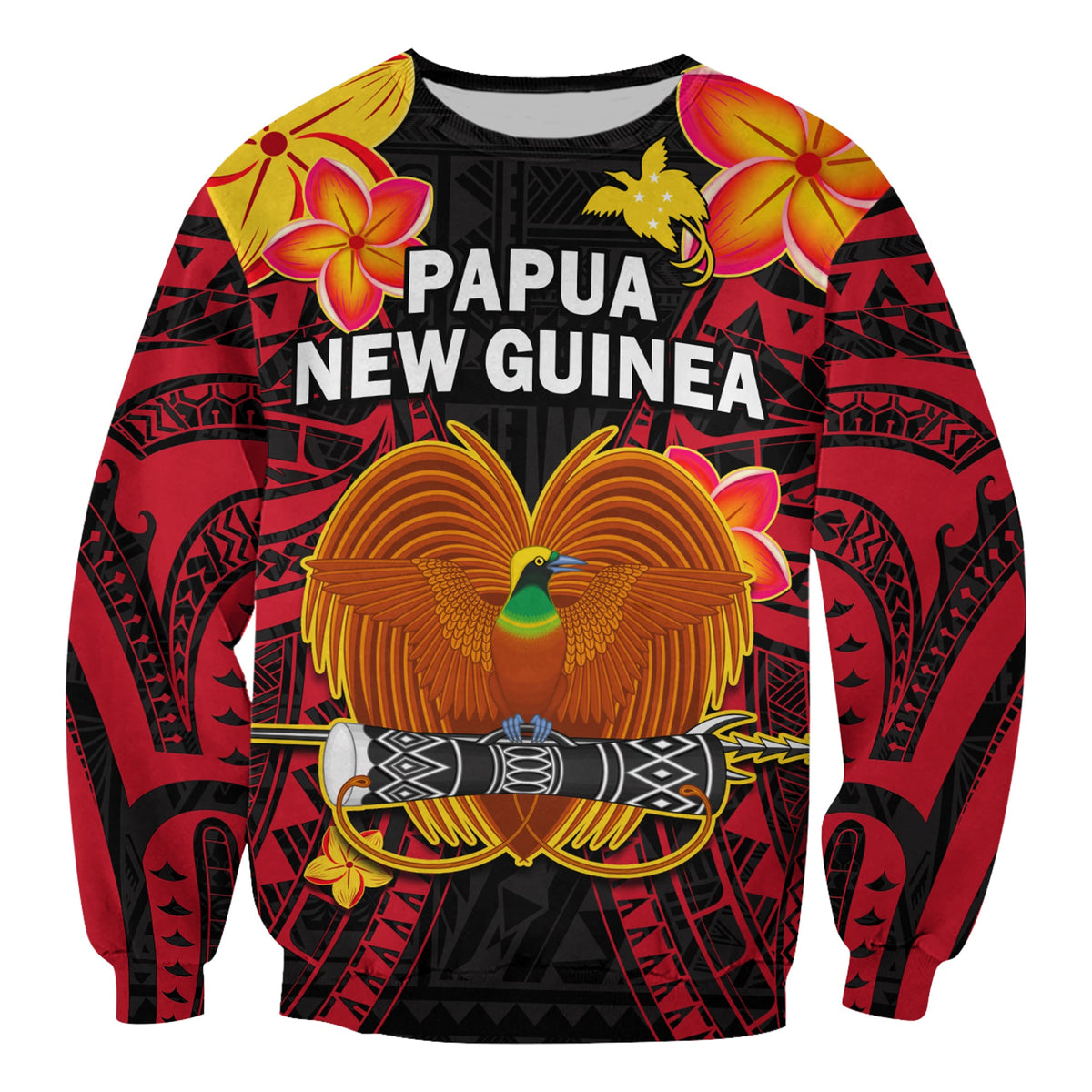 (Custom Personalised) Papua New Guinea Sweatshirt PNG Bird Of Paradise Polynesian Pattern LT14 - Polynesian Pride