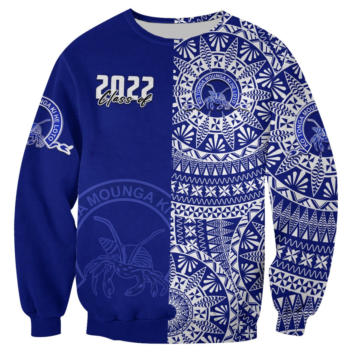 (Custom Text And Number) Queen Salote Tonga College Sweatshirt Class Of Year Tongan Ngatu Pattern LT14 - Polynesian Pride