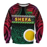 Shefa Province Sweatshirt Vanuatu Pig Tusk Polynesian Flag Style LT14 Unisex Black - Polynesian Pride