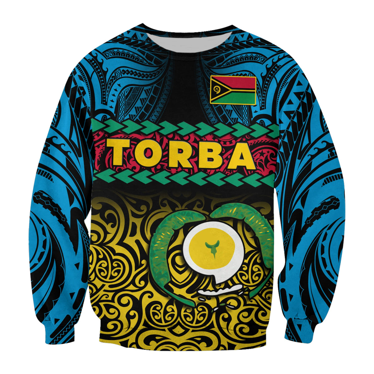 (Custom Personalised) Torba Province Sweatshirt Vanuatu Pig Tusk Polynesian Flag Style LT14 - Polynesian Pride