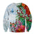Fiji Sweatshirt Proud Fijian Tapa mix Tagimoucia Flowers LT13 Unisex White - Polynesian Pride