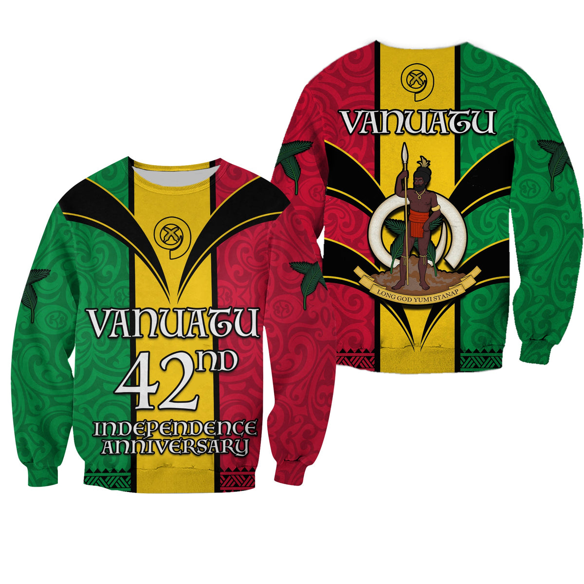 Vanuatu 1980 Sweatshirt Vanuatuan Independence Day LT13 Unisex Yellow - Polynesian Pride