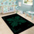 Hawaiian Quilt Maui Plant And Hibiscus Pattern Area Rug - Sacramento Black - AH - Polynesian Pride