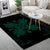 Hawaiian Quilt Maui Plant And Hibiscus Pattern Area Rug - Sacramento Black - AH - Polynesian Pride