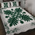 Hawaiian Quilt Maui Plant And Hibiscus Pattern Quilt Bed Set - Sacramento White - AH - Polynesian Pride