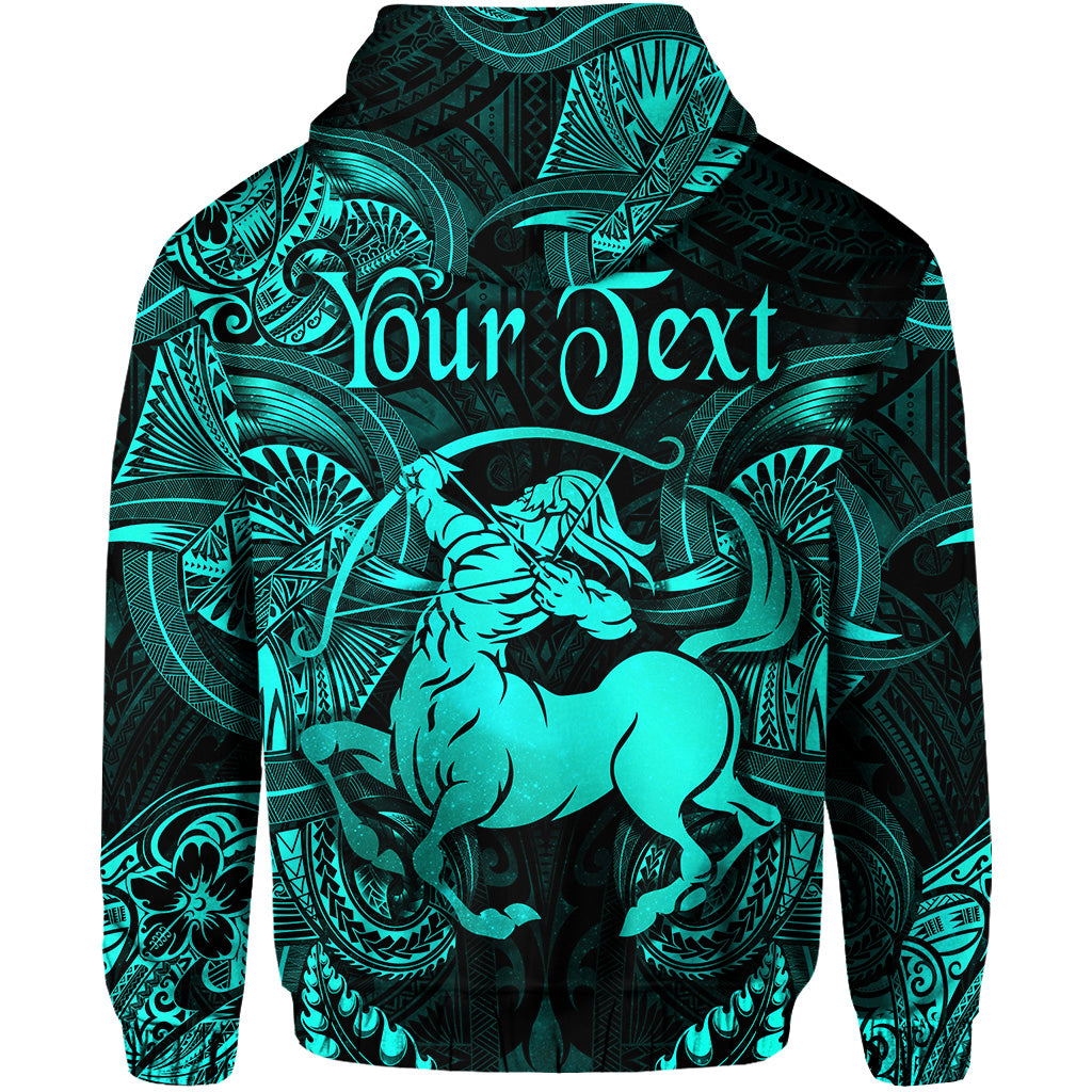 Custom Sagittarius Zodiac Polynesian Hoodie Unique Style Turquoise LT8 - Polynesian Pride