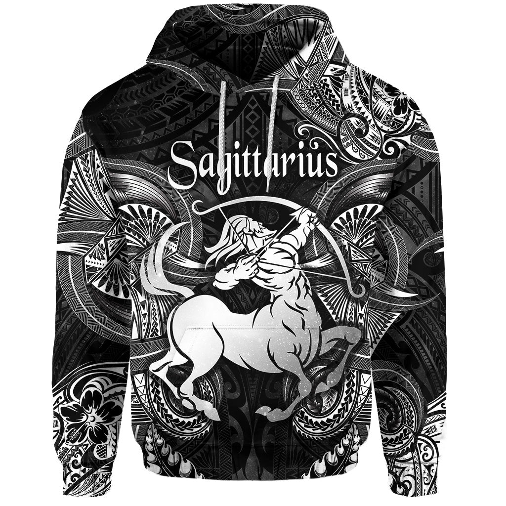 Custom Sagittarius Zodiac Polynesian Hoodie Unique Style Black LT8 - Polynesian Pride