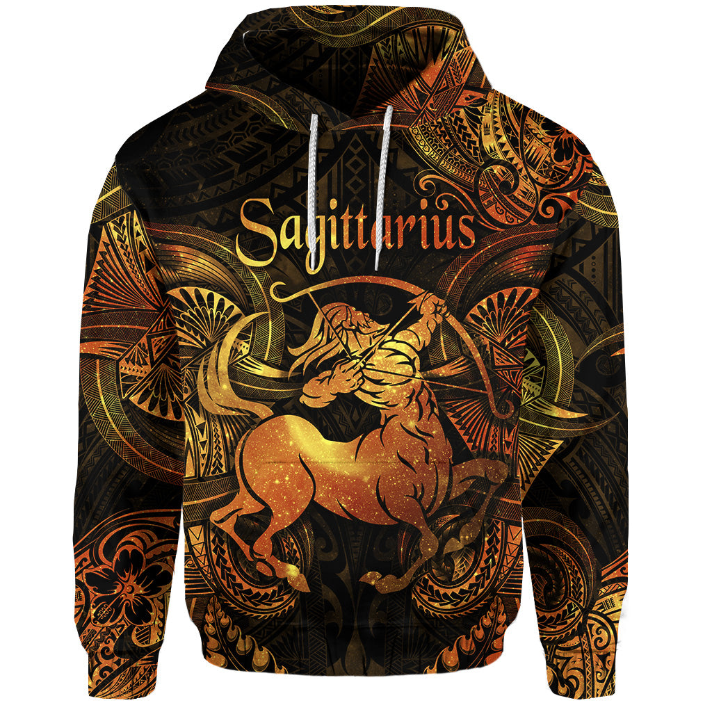 Custom Sagittarius Zodiac Polynesian Hoodie Unique Style Gold LT8 - Polynesian Pride