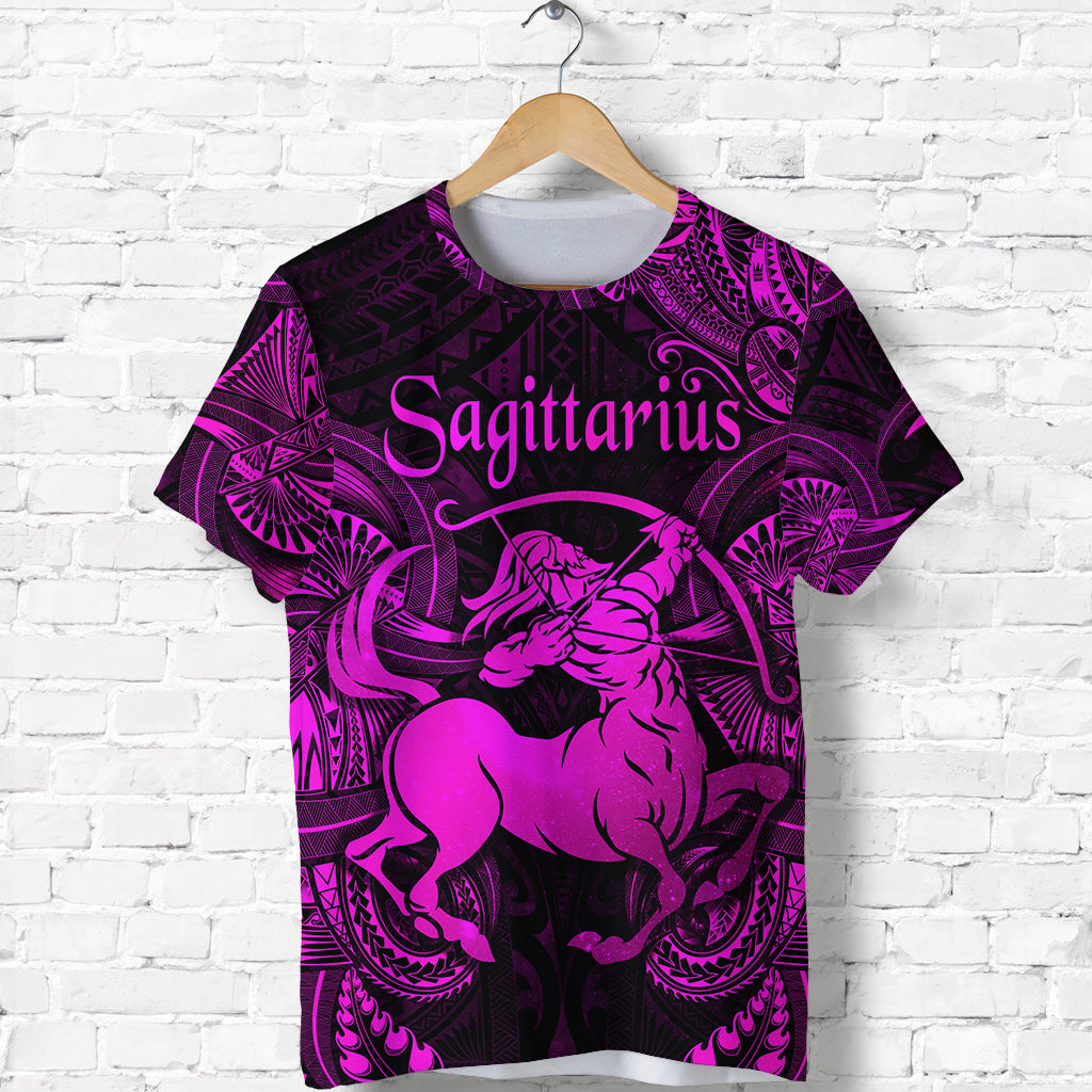 Sagittarius Zodiac Polynesian T Shirt Unique Style Pink LT8 - Polynesian Pride