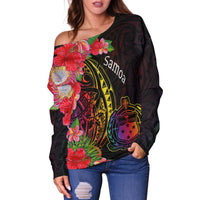 Samoa Women's Off Shoulder Sweater - Tropical Hippie Style - Polynesian Pride