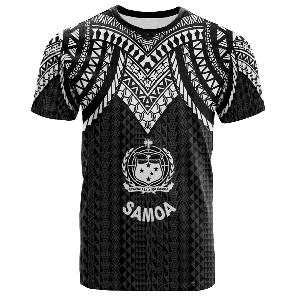 Samoa T Shirt Polynesian Armor Style Black Unisex Black - Polynesian Pride