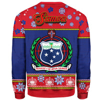 Samoa Christmas Sweater - Santa Claus Polynesian Tattoo - Polynesian Pride