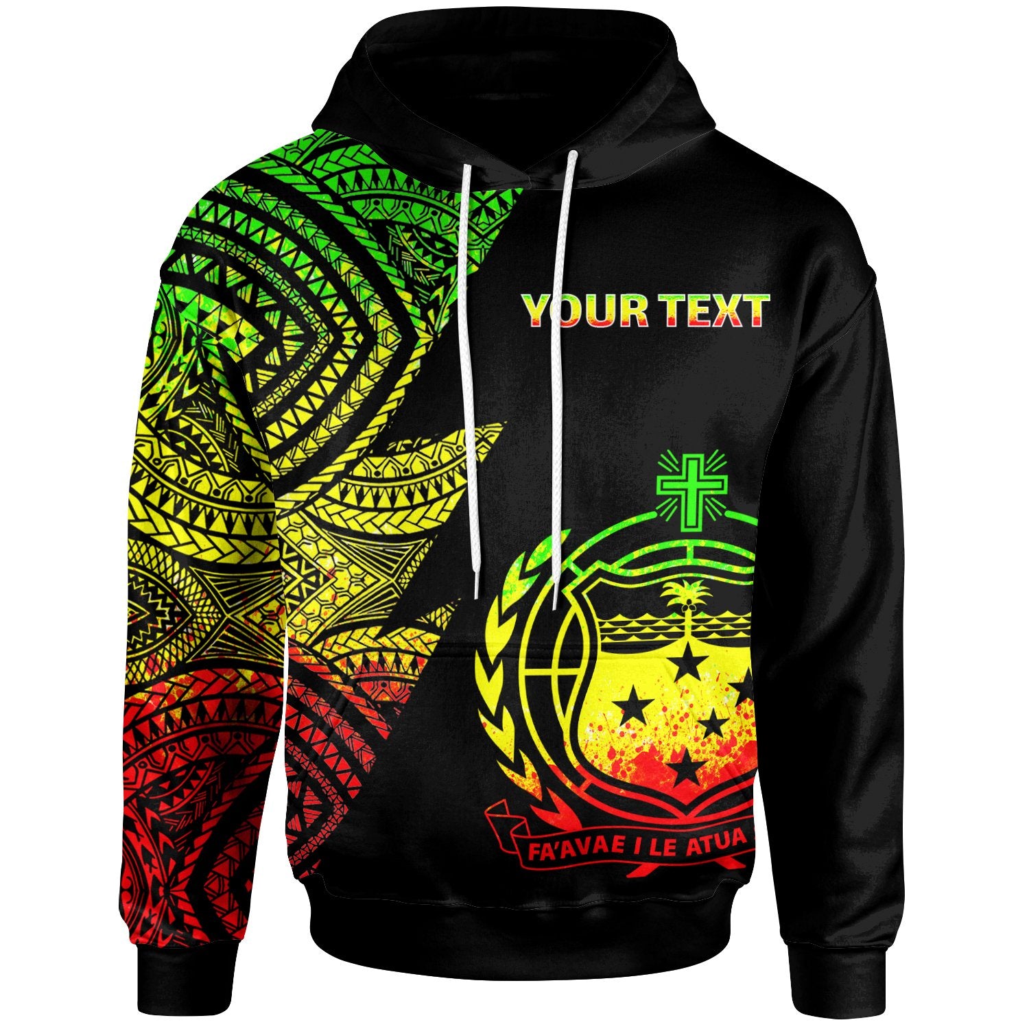 Samoa Custom Personalized Hoodie Flash Style Reggae Unisex Reggae - Polynesian Pride