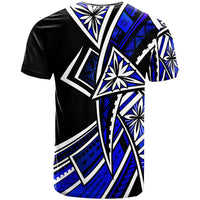 New Caledonia T Shirt Tribal Flower Special Pattern Blue Color - Polynesian Pride