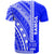 Samoa Custom T Shirt Barcode Blue Color - Polynesian Pride