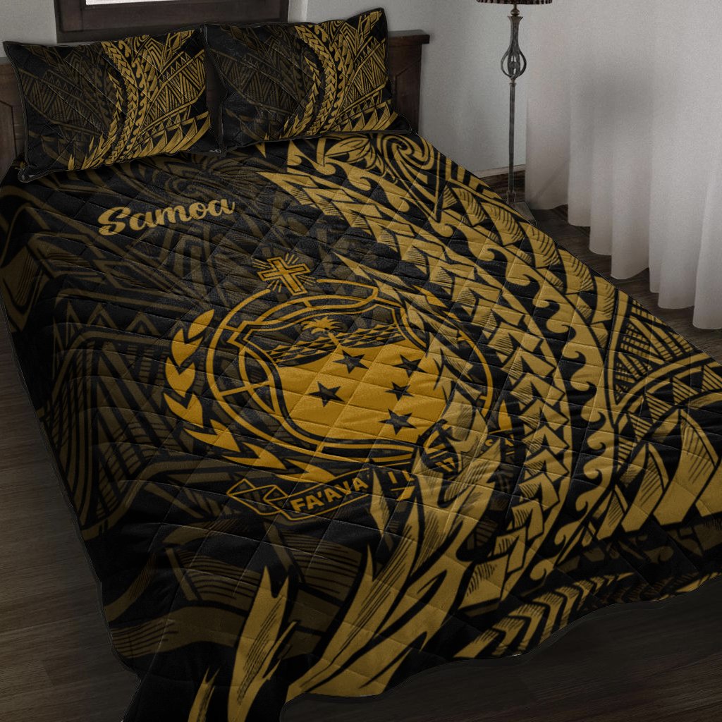 Samoa Quilt Bed Set - Wings Style Black - Polynesian Pride